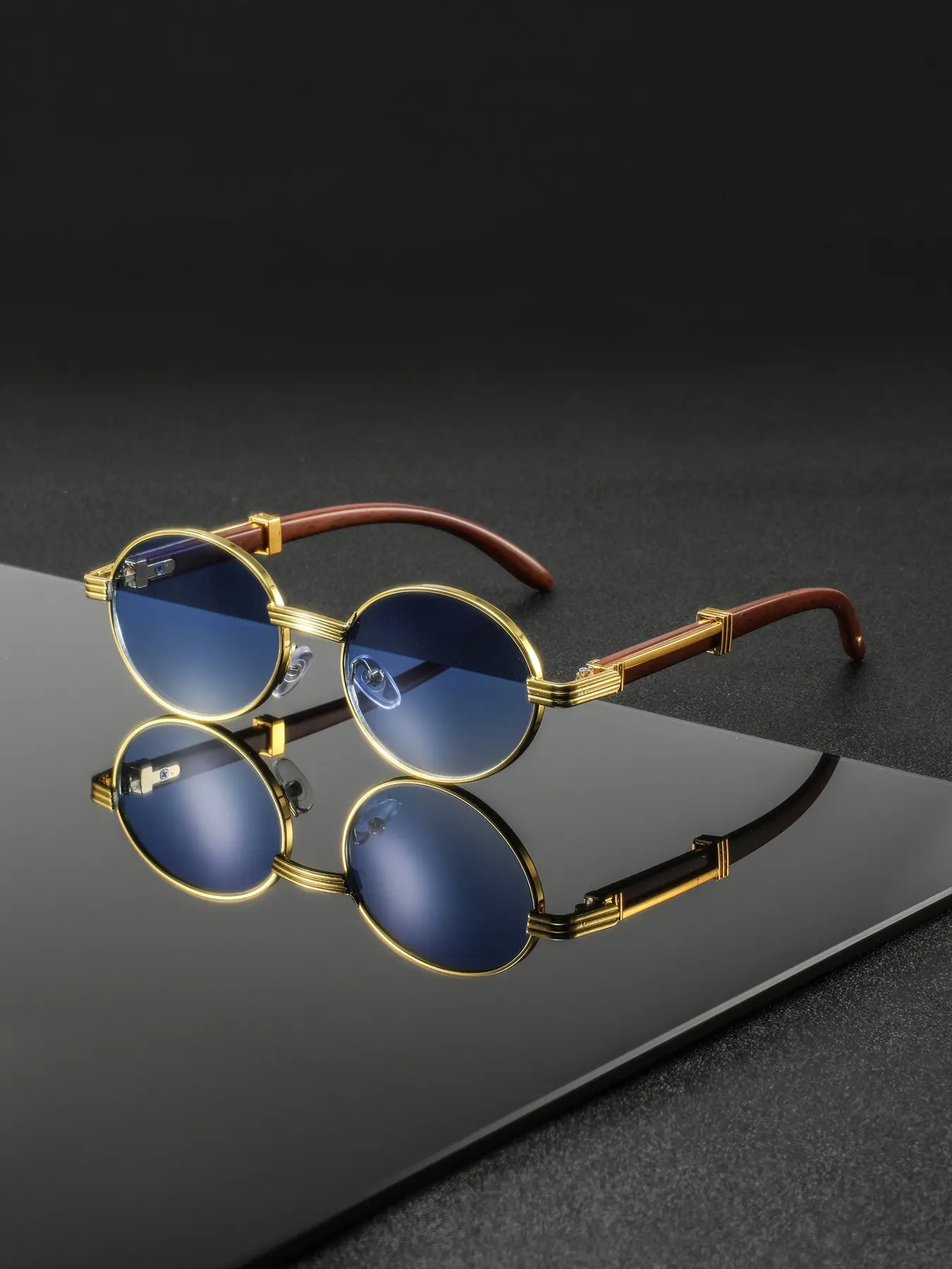 Men's Metal Oval Frame Glasses, Stylish Trendy Frames Eyewear for Men, Durable and Lightweight Design, Perfect for Daily Wear, Fashion Accessory, Fashionable Frames Glasses, Classic Fashion Casual Eyeglasses