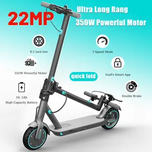 350W Powerful Motor Electric Scooter for Adults & teenagers,  Long Range 14-22 Miles,Max.speed 19Mph,3-speed adjustable, 36V 7.8A/10.5Ah Battery Portable Foldable Commuting E-Scooter with smart app control