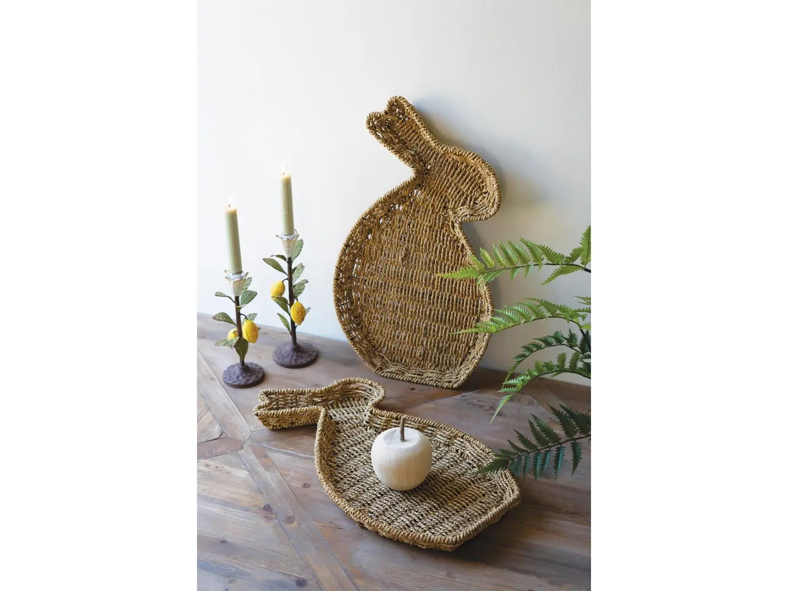 Kalalou CHUY1033 Seagrass Easter Rabbit Baskets - Set of 2