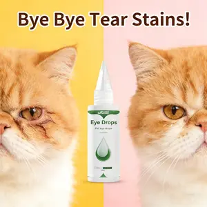 Pet Eye Wash Drops for Dogs Cats - Safe Green Formula, Gentle Non-Irritating Eye Care Solution to Soothe Eye Inflammation & Remove Tear Stains | 60ml