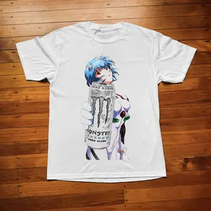 Rei Ayanami x Monster T-Shirt, Evangelion Anime Tee, Gifts Shirt, Unisex Vintage Graphic Tees Gothic Grunge Y2k Emo Scene Amity Affliction Style Clothes Men Women Streetwear