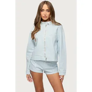 Myah Pinstripe Moto Jacket