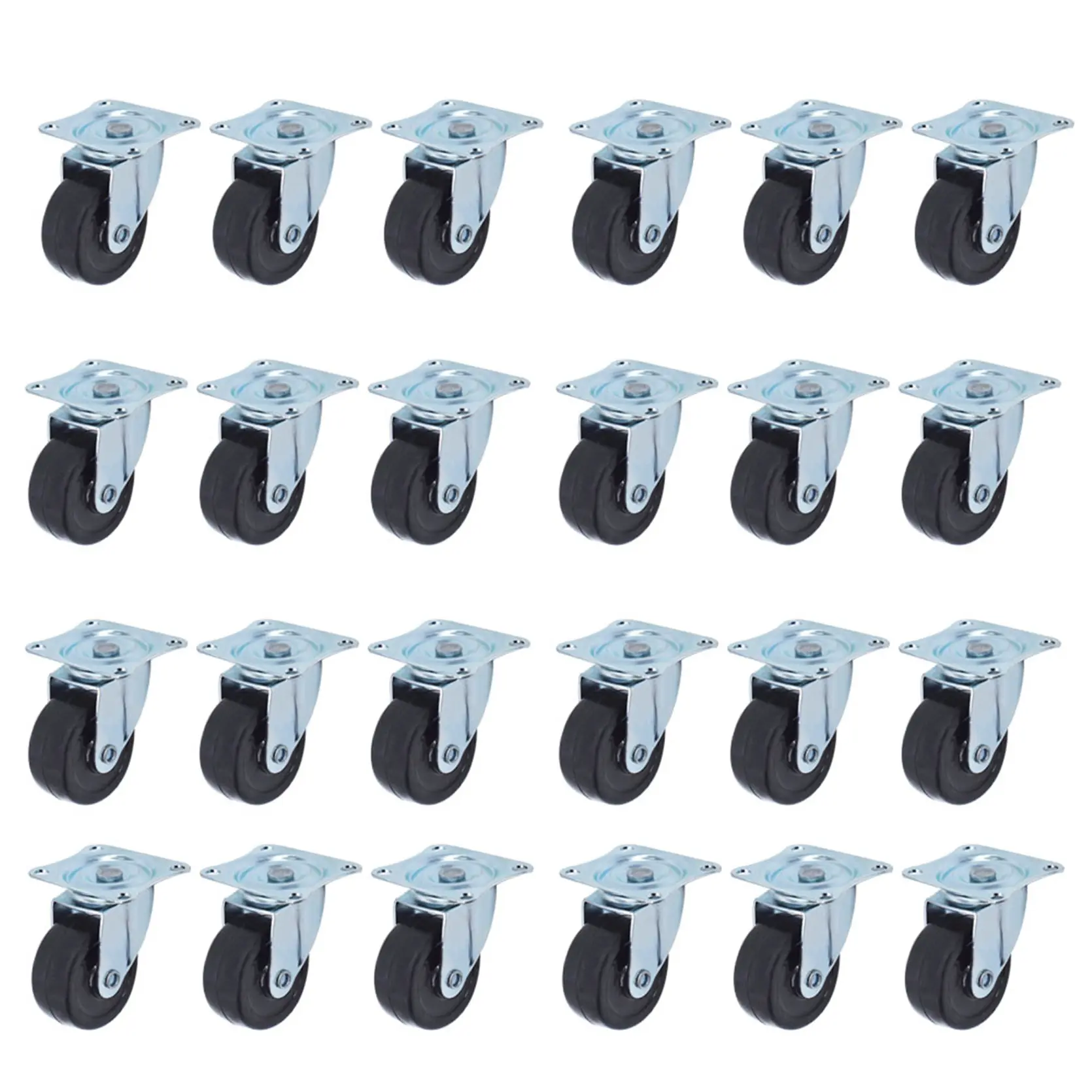 24-Pack 2-Inch Swivel Caster Wheels, Furniture Moving Wheels with Rubber Base, Top Plate and Bearing (TikTok Shop Black Friday Find), Furniture Moving Wheel
