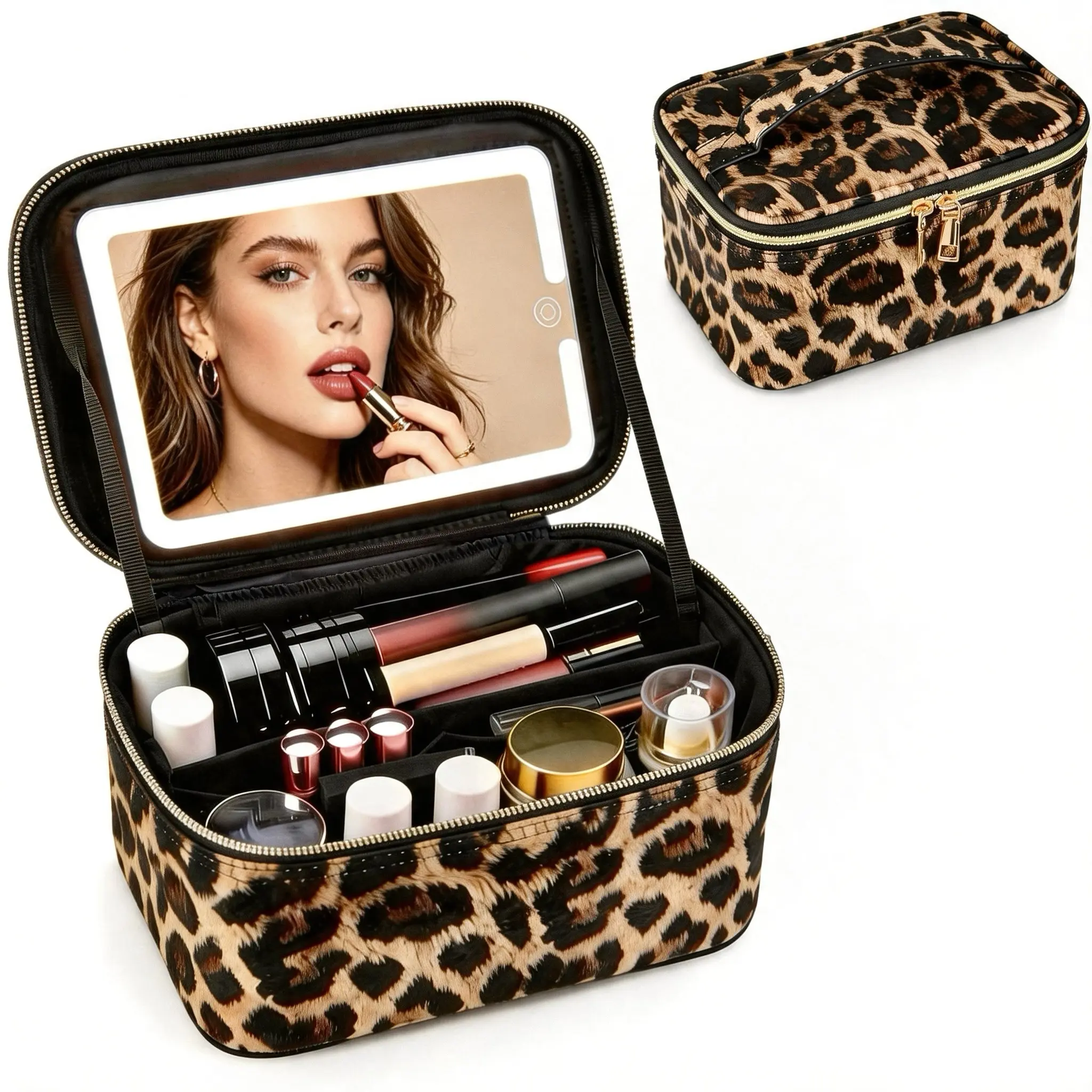 Travel Makeup Bag, Portable Cosmetic Bag, Large Capacity Travel Makeup Case Organizer, Black For Women Toiletry Bag for Girls Traveling With Handle and Divider tiktokshopbacktoschool,back to school,back to school haul