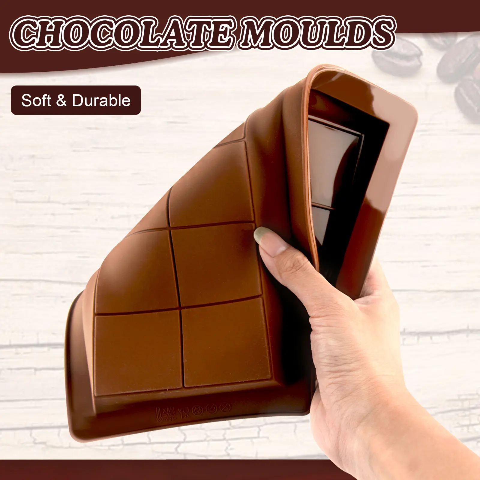 Thick Chocolate Bar Molds 2 Pack – 1-Inch Deep Silicone Molds for Filled & Stuffed Candy Bars, Large Square Chocolate Bar Mold for Pistachios & More, Multi-Use Deep Silicone Mold for Homemade Treats kitchen baking tool Dessert Flexible tiktokshopspringglo