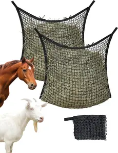 Harrison Howard Square Opening Slow Feed Hay Nets for Horses Large Capacity Horse Feed Bag Reduce Hay Waste Promote Healthy Digestion Green 24 * 35''