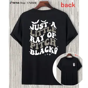 Halloween Humor Shirt – Pitch Black Goth Tee with Witchy Vibes for Fall