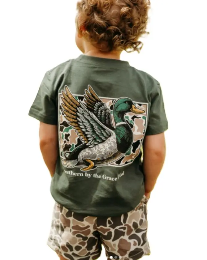 Youth (Back side) duck southern drawl shirt, girl and boy clothing, girl clothing, boy clothes, dad shirts, country boy clothes