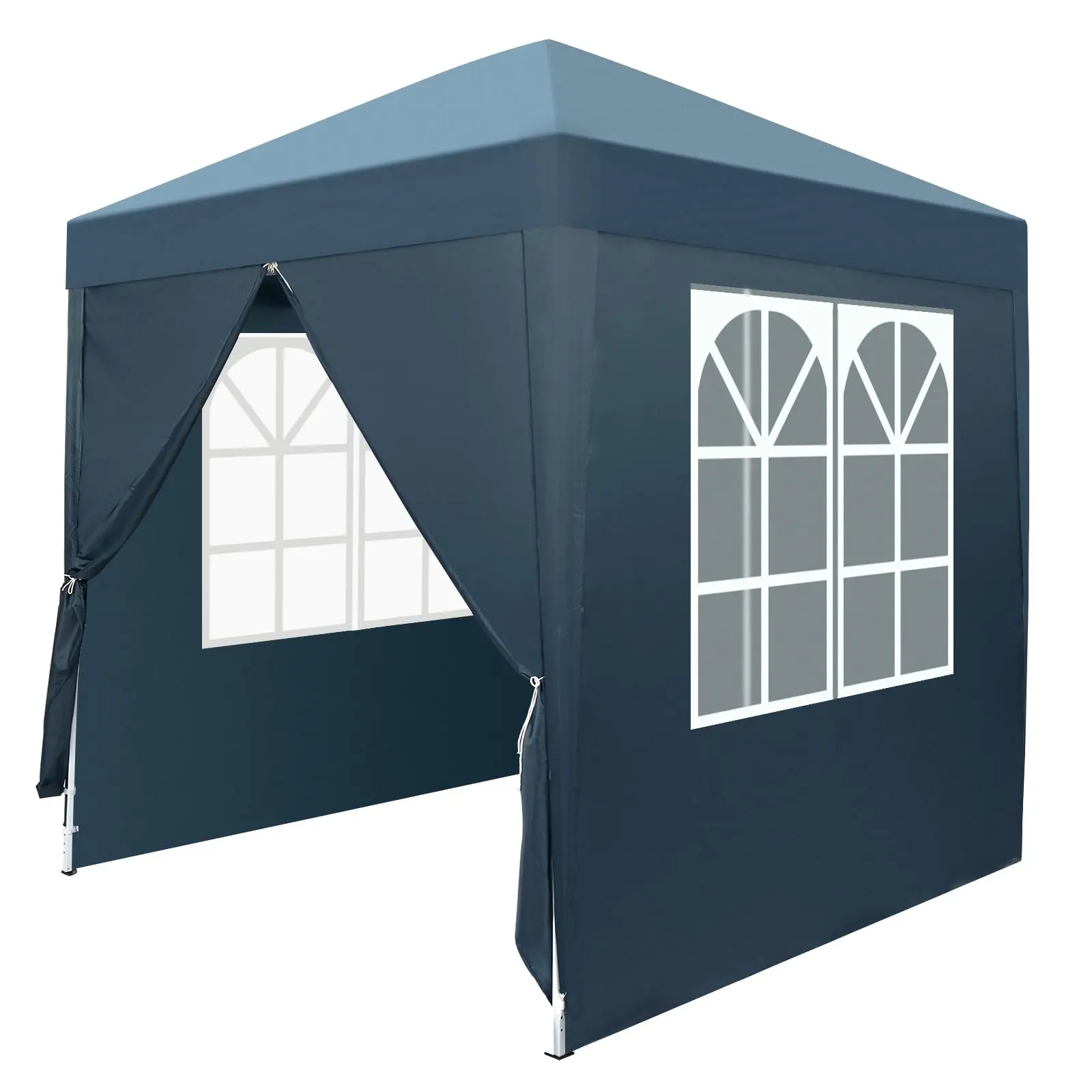 6.5x6.5ft Pop Up Outdoor Shade Canopy Tent, Instant Shelter with 4 Side Walls & Carry Bag, for Commercial Events & Backyard BBQ, Blue Camping Beach Gazebo, Sunshade Canopy, Patio Canopy