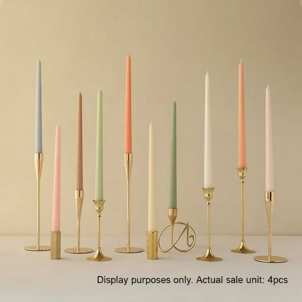 4 Piece Gradient Color Candles 30cm Long Rods, No Scent No Smoke, Perfect for Weddings, Party, Festive Occasions and Decoration, Universal Setting, Decorating