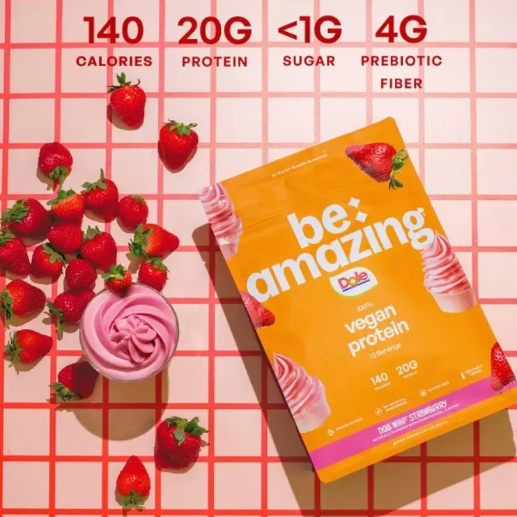 Vegan Protein Powder with Prebiotic Fiber, Plant Based, Low Sugar, Gluten Free & Dairy Free - IHOP Pancakes, Dole Whip Pineapple & Brown Sugar Oatmeal | Be Amazing