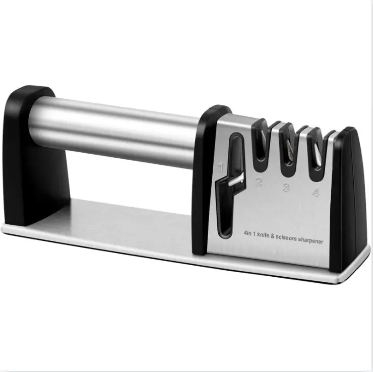 4-in-1 Manual Kitchen Knife Sharpener - Multi-Stage Blade Fix Kitchenware Tool for Knives & Scissors, Non-Electric Home Kitchen Essential