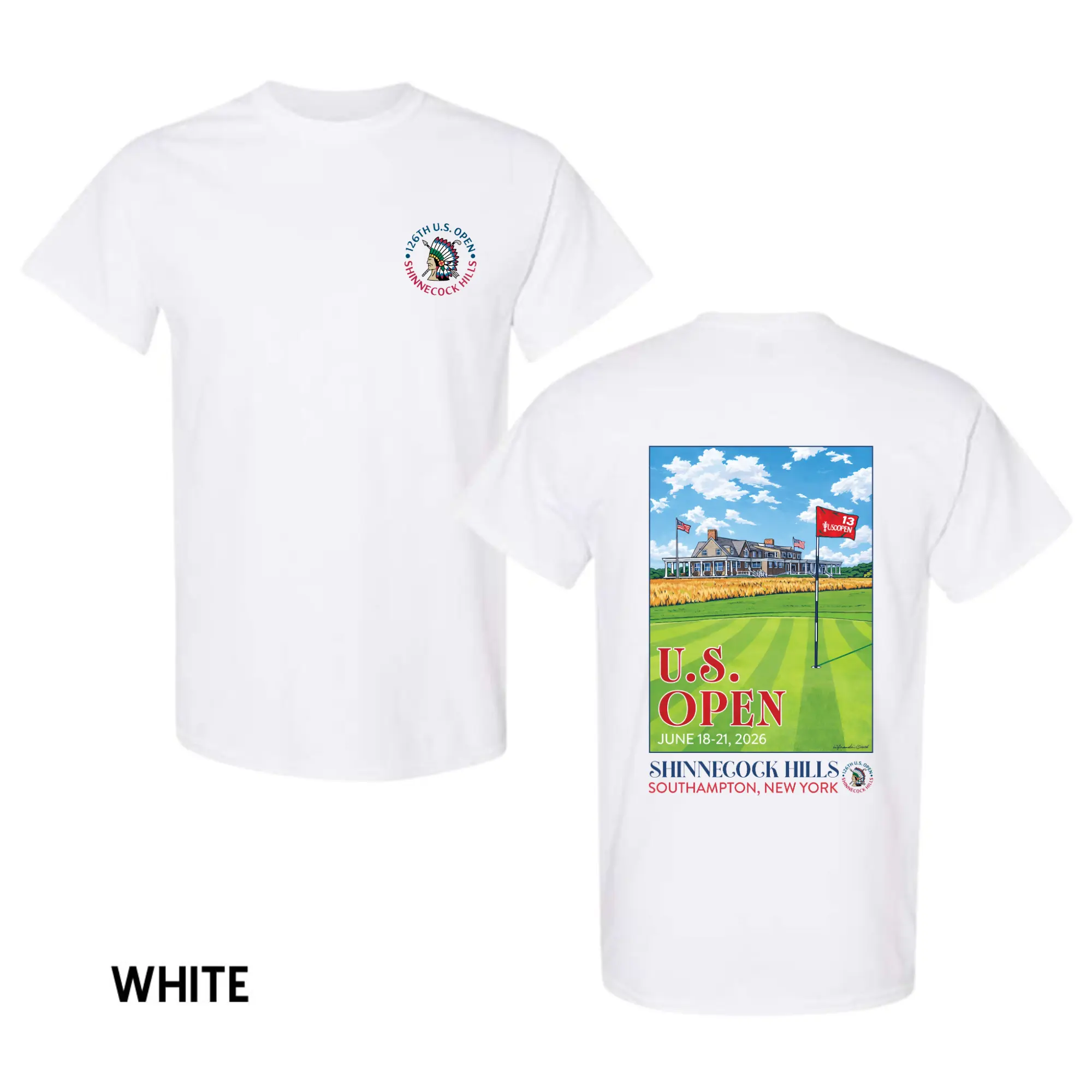 2026 126th U.S. Open Golf at Shinnecock Hills Both Sided 100% Cotton T-Shirt, Classic Tournament Graphic Tee,  Unisex Golf Apparel, Trendy Unisex Fan Wear