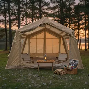 8 m ²  Inflatable Tents for Camping, Blow Up Tent with Hand Pump, Easy Setup InflatableTent 4 Season Tent, Waterproof Oxford Air Glamping Tents for Camping Adult 4/6/8 Person