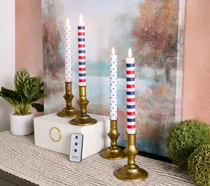 Home Reflections S/4 Stars & Strips Flameless Taper Candles Home Reflections S/4 Stars & Strips Flameless Taper Candles