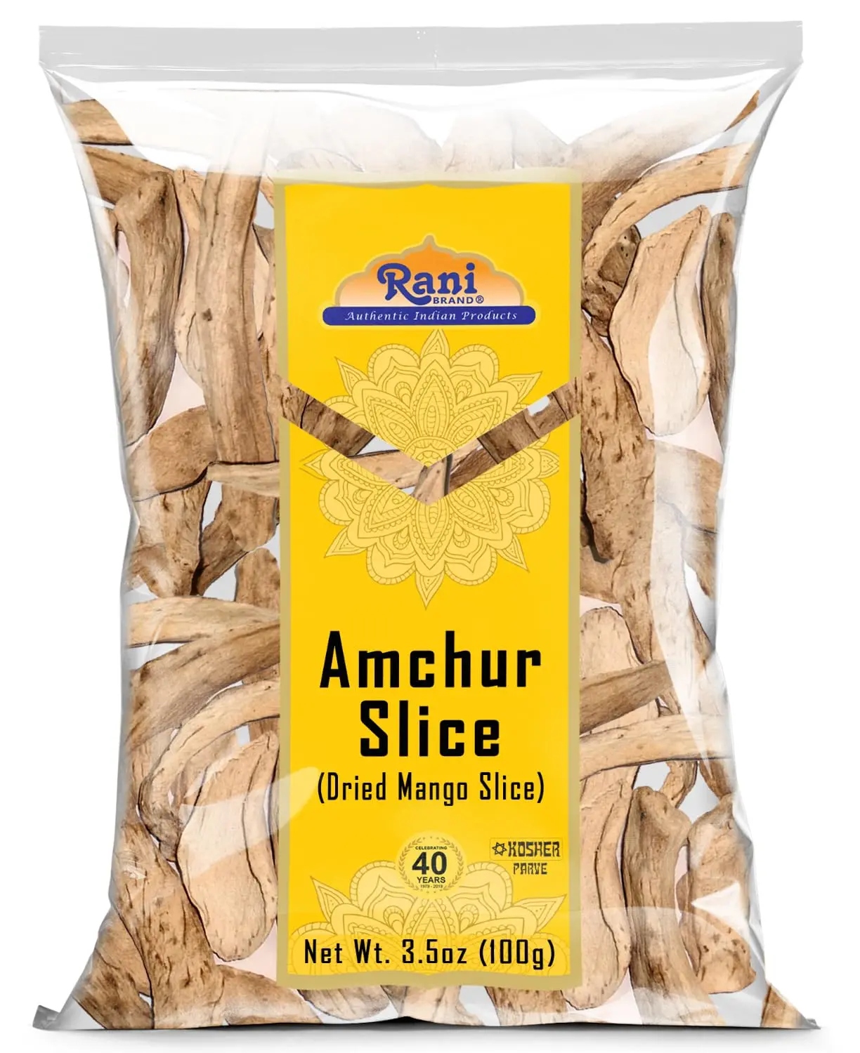 Rani Amchur (Mango) Dried Whole Slices Spice 3.5oz (100g) ~ All Natural, Indian Origin | No Color | Gluten Friendly | Vegan | NON-GMO | Kosher | No Salt or fillers