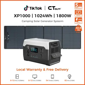 [Summerwins][Camping Essentials 2026/Camping Gear] CTOLITY XP10001600W Portable Power Station SPC200 200W Solar Panel 1024Wh Lifepo4 Battery Off-grid living Solar Generator RVLife Large Powerbank Backup for Home Road Trip Essentials tiktokshopspringglow