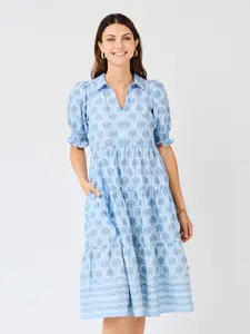 Molly Dress | Sunshower Flora Blue