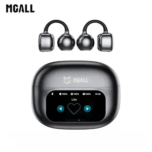 MGALL C02 Clip-On Ear Headphones with LCD Full Color Touch Screen, 2025 New Bluetooth 6.0 for Faster, More Stable Connection & Lower Power Consumption, Audio Wireless Headphones for Music & Phone Calls