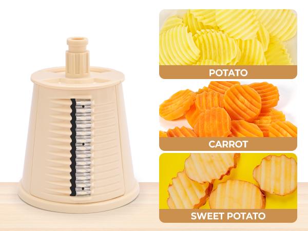 SUSTEAS Rotary Cheese Grater with 5 Replaceable Blades, 18/10 Stainless Steel, BPA Free, Easy to Clean & Disassemble, Beige Kitchen Vegetable Slicer Kitchen Gadgets Utensils SUSTEAS Rotary Cheese Grater with 5 Replaceable Blades, 18/10 Stainless Steel, BPA Free, Easy to Clean & Disassemble, Beige Kitchen Vegetable Slicer Kitchen Gadgets Utensils