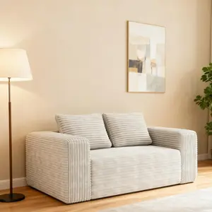 Sofa in a Box Memory Foam 2-Seater Corduroy Couch Memory Foam Couch No Installation & Easy to Transport,Floor Sofa Lounge for Living Room Bedroom Lounge Studio