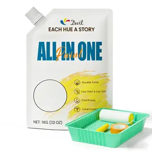 All-in-One Paint - Multi Surface White Paint - Furniture and Cabinet for Interior/Exterior - No Sanding, Quick Drying, Perfect for Wood, Wall, Metal and More, 32 Oz