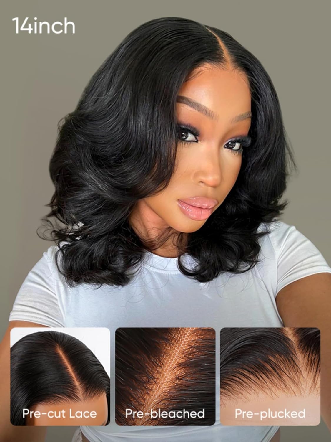 West Kiss Middle Part Glueless Lace Front Short Bob Wig Body Wave 7x5 Closure Bob Wig Pre Bleached Pre Plucked With Baby Hair TikTokShopSpringGlowUp