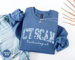 CT Scan Sweatshirt, Floral Ct Tech Crewneck,  Computed Tomography Sweater