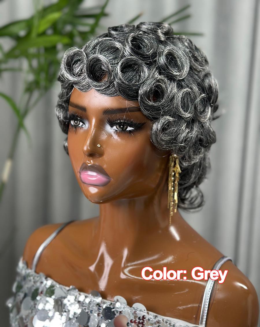 ShowRealHair Wig 025 Pixie Cut Wig for Black Women Short Bomb Curly Wigs Brazilian Virgin Human Hair Short Pixie Cut Layered Wig SpringStatements ShowRealHair Wig 025 Pixie Cut Wig for Black Women Short Bomb Curly Wigs Brazilian Virgin Human Hair Short Pixie Cut Layered Wig SpringStatements