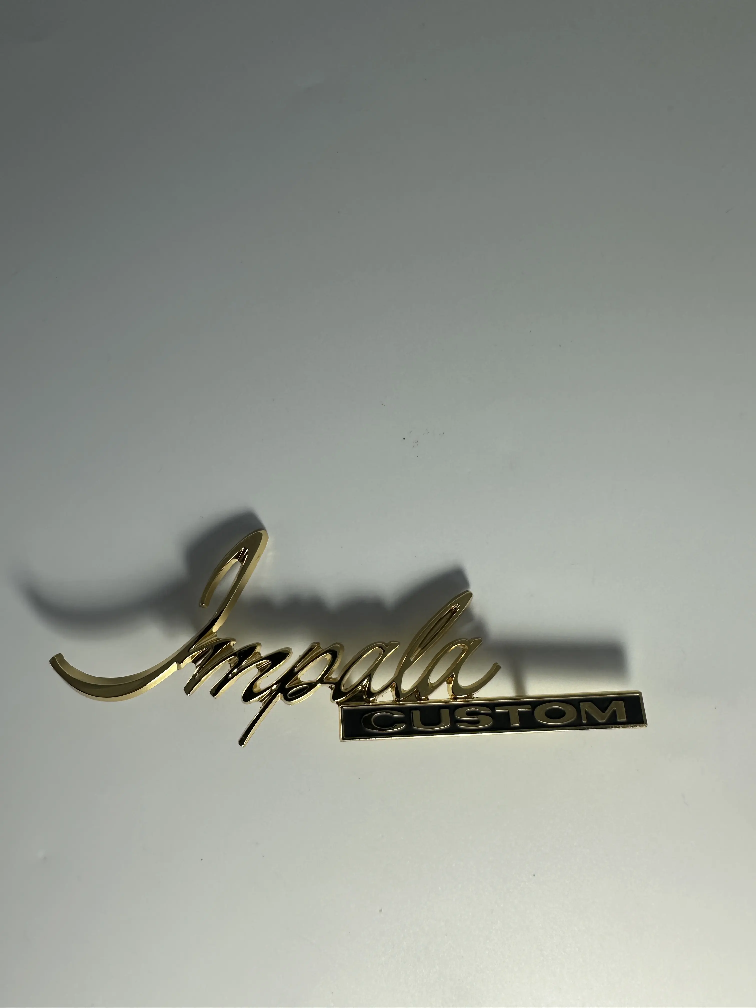 1971-1976 Impala Custom Script Emblem Coupe Rear Sail Panel Badge 24K Plated