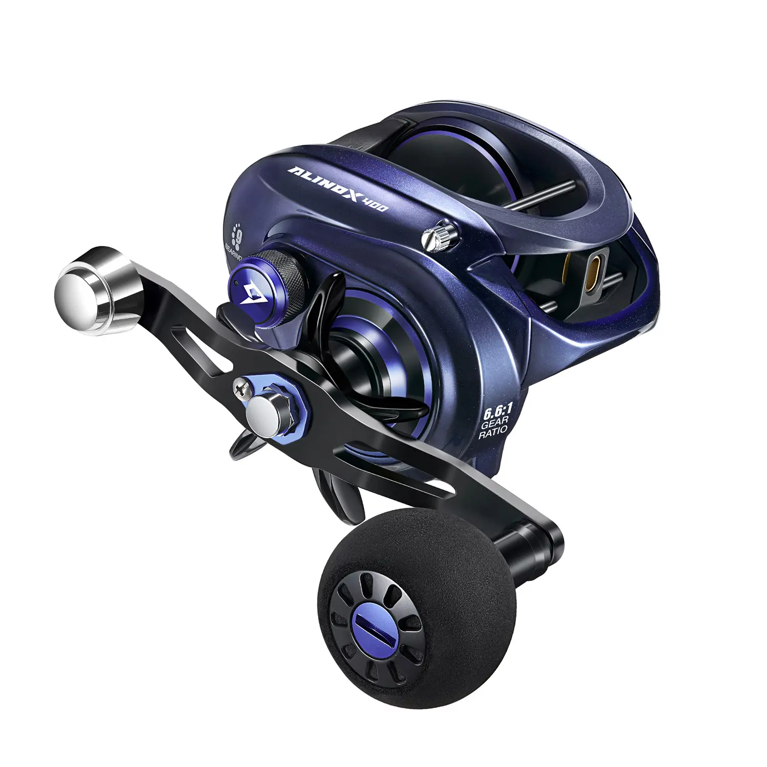 Piscifun Alinox 400 Baitcasting Reel - Saltwater Round Fishing Equipment with Bait Clicker for Catfish, Heavy-Duty Fishing