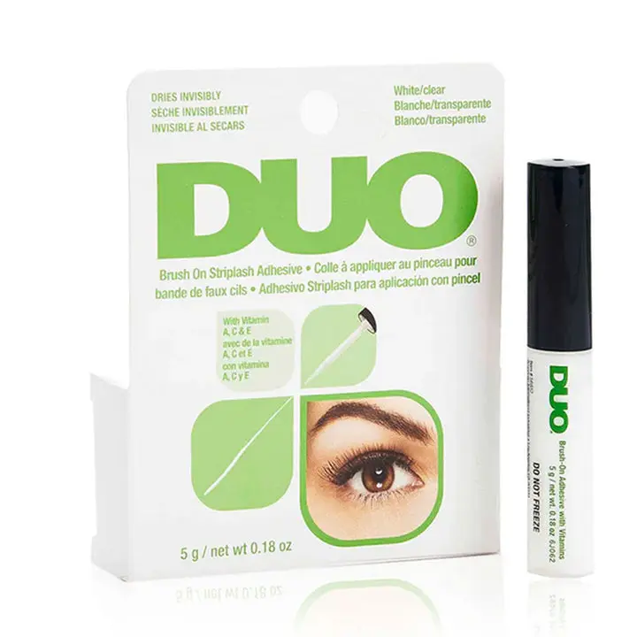 Ardell DUO Brush-On Lash Glue, Latex-Free & Long-Lasting Adhesive for False Eyelashes with Retinol, Invisible Finish, 0.18 oz