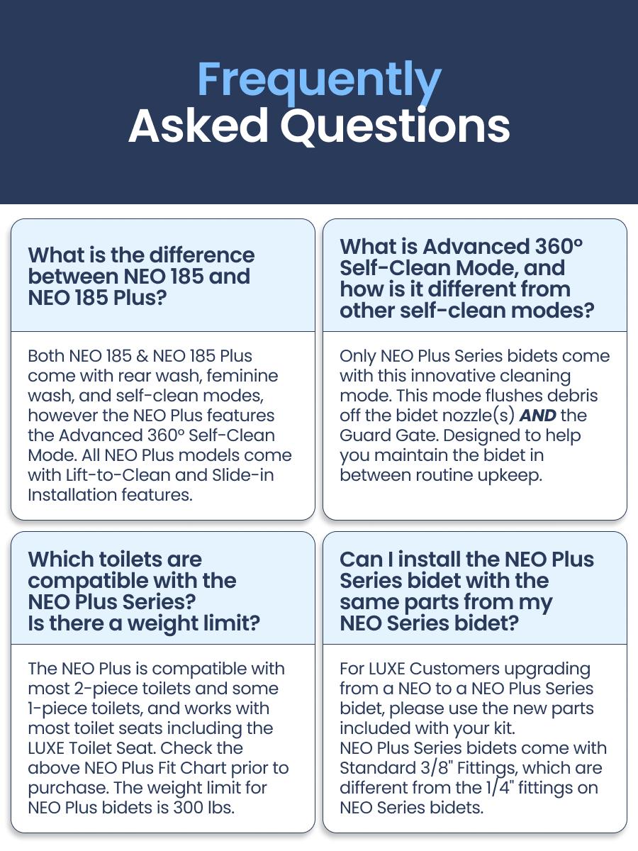 NEO 185 Plus 2-Pack Bidet Attachments, Rear and Feminine Wash, Cold Water, Easy slide in installation - No plumbing experience needed