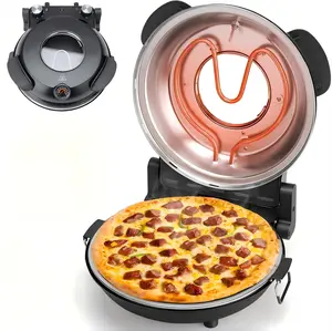 Electric pizza oven, countertop pizza maker, 12-inch pizza maker, space-saving oven, compact design, reliable performance, easy to clean, portable oven, small oven