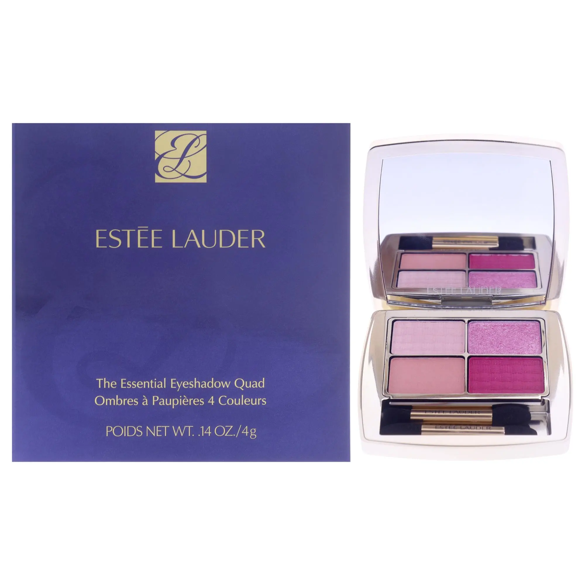 Estee Lauder Women's Essential Multi-Shade Eyeshadow Quad Set - Happiest Hour, Daily Eye Makeup, 0.14 oz Eye Shadow