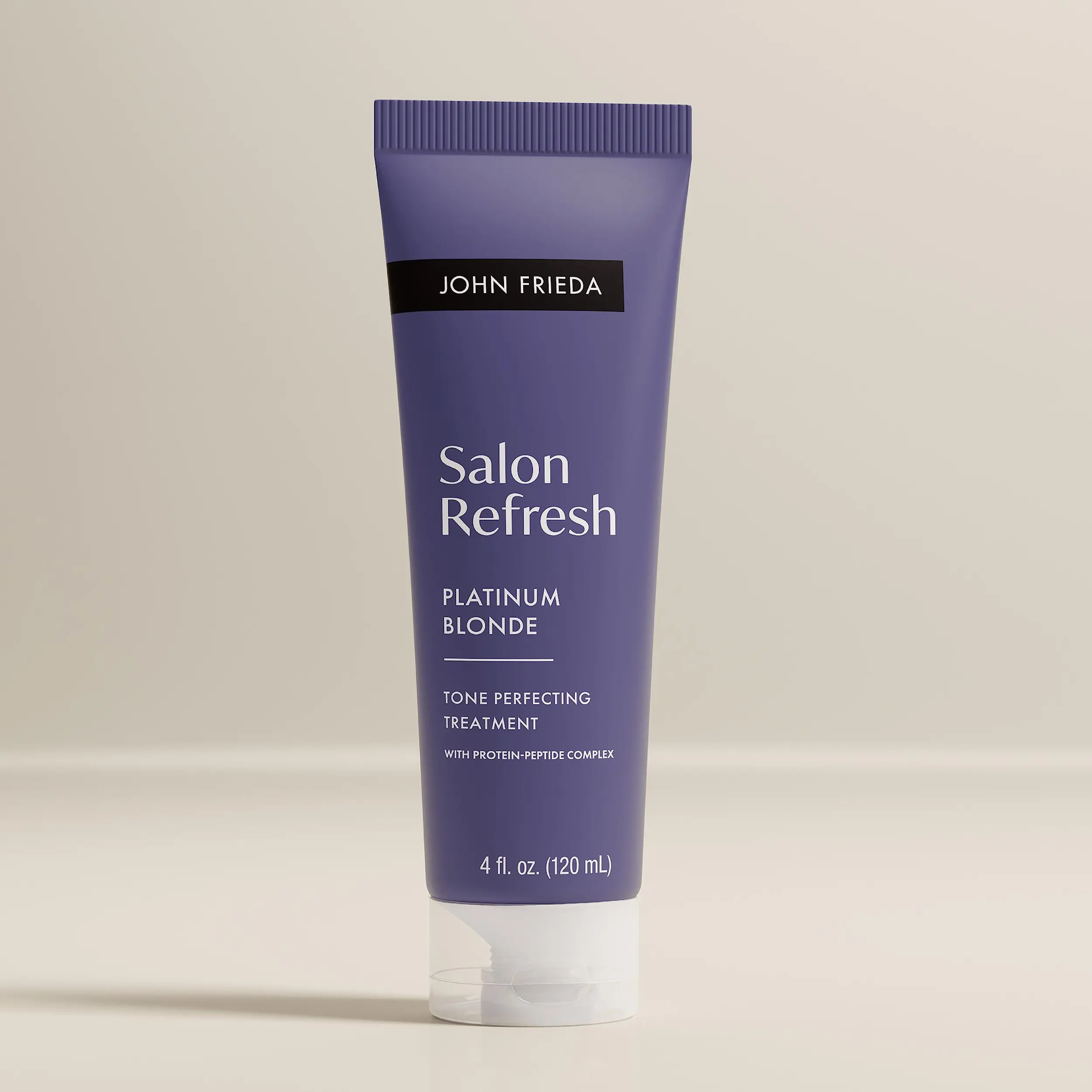 John Frieda Salon Blonde Platinum Tone Perfecting Haircare Treatment with Protein-Peptide Complex, Glossy Hair Toner, 4 fl oz