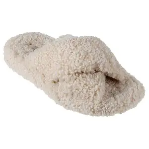 FitFlop iQushion D-Luxe Padded Teddy Cross Slides