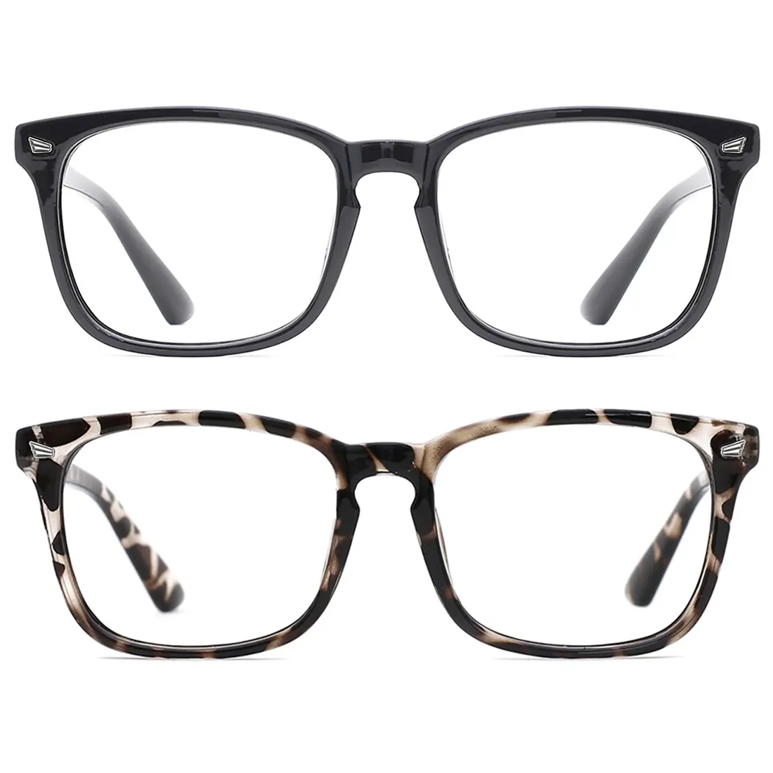 Blue Light Blocking Glasses for Men Women Rectangular Frame Anti Eyestrain & UV Glare Trendy