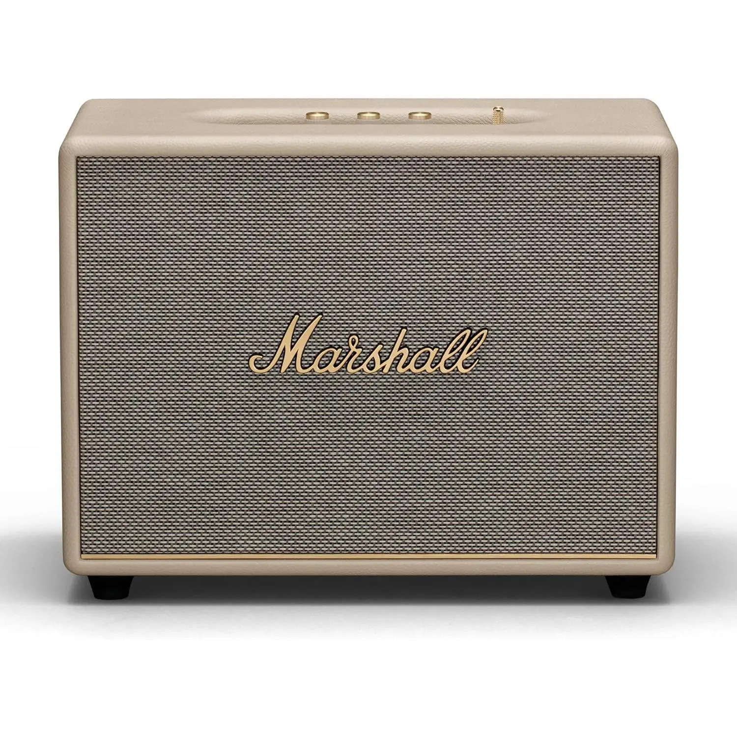 Marshall Woburn III Bluetooth Home Speaker - Loud Stereo Sound with Bass and Treble Controls | Plug-in Powered | Record Player Compatible | HDMI, RCA, 3.5 mm Aux Inputs - Cream