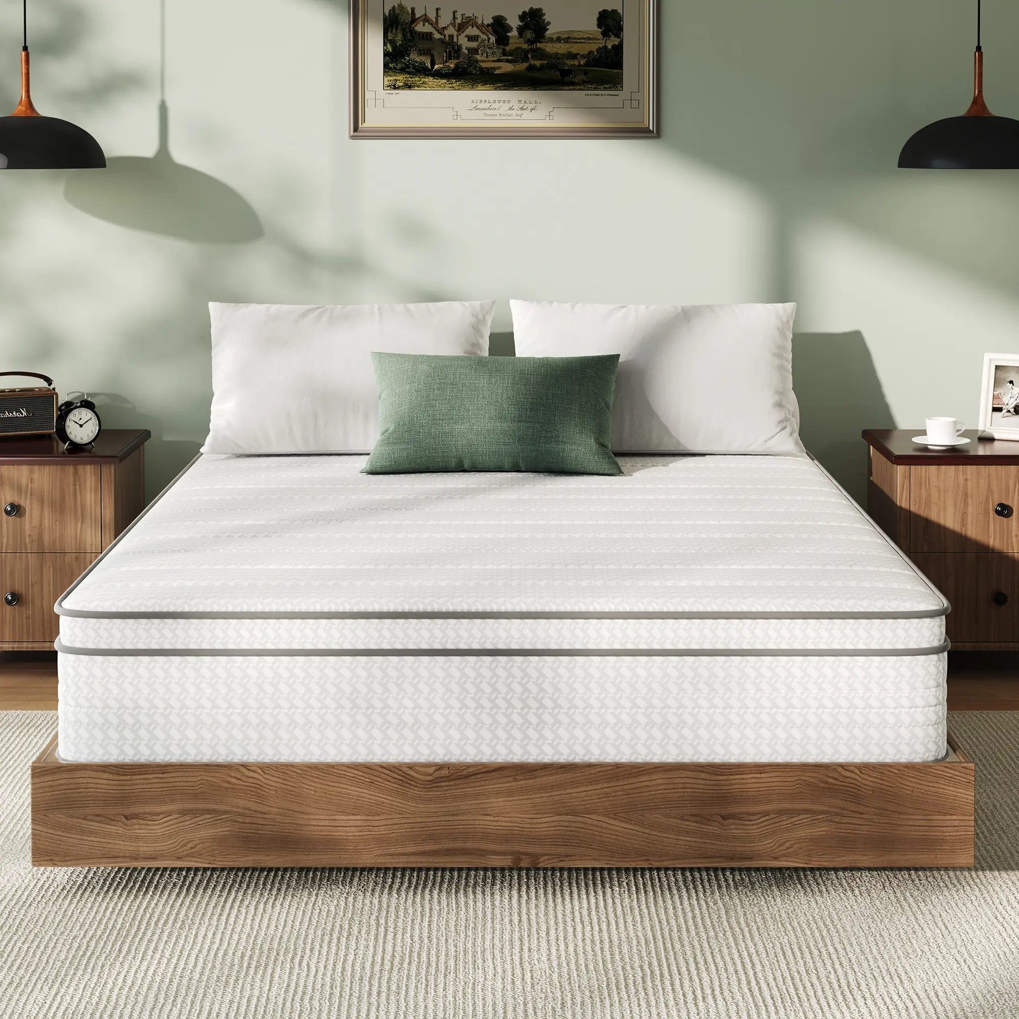 Medium Adult Supportive Hybrid Mattress-Free Full/Queen/King -12/14 Inch-Perfect Balance of Softness & Firmness: High-Quality Mattress for All Sleepers & Body Alignment-Motion Isolation Mattress,Back To School