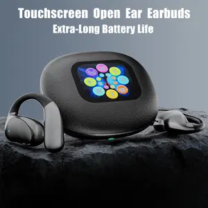 Touchscreen Open Ear Earbuds – Open Ear Headphones, Earbuds Wireless Bluetooth, Sweat & Water-Resistant Earphones, Running Headphones with Ultra-Lightweight Design, Extra-Long Battery Life