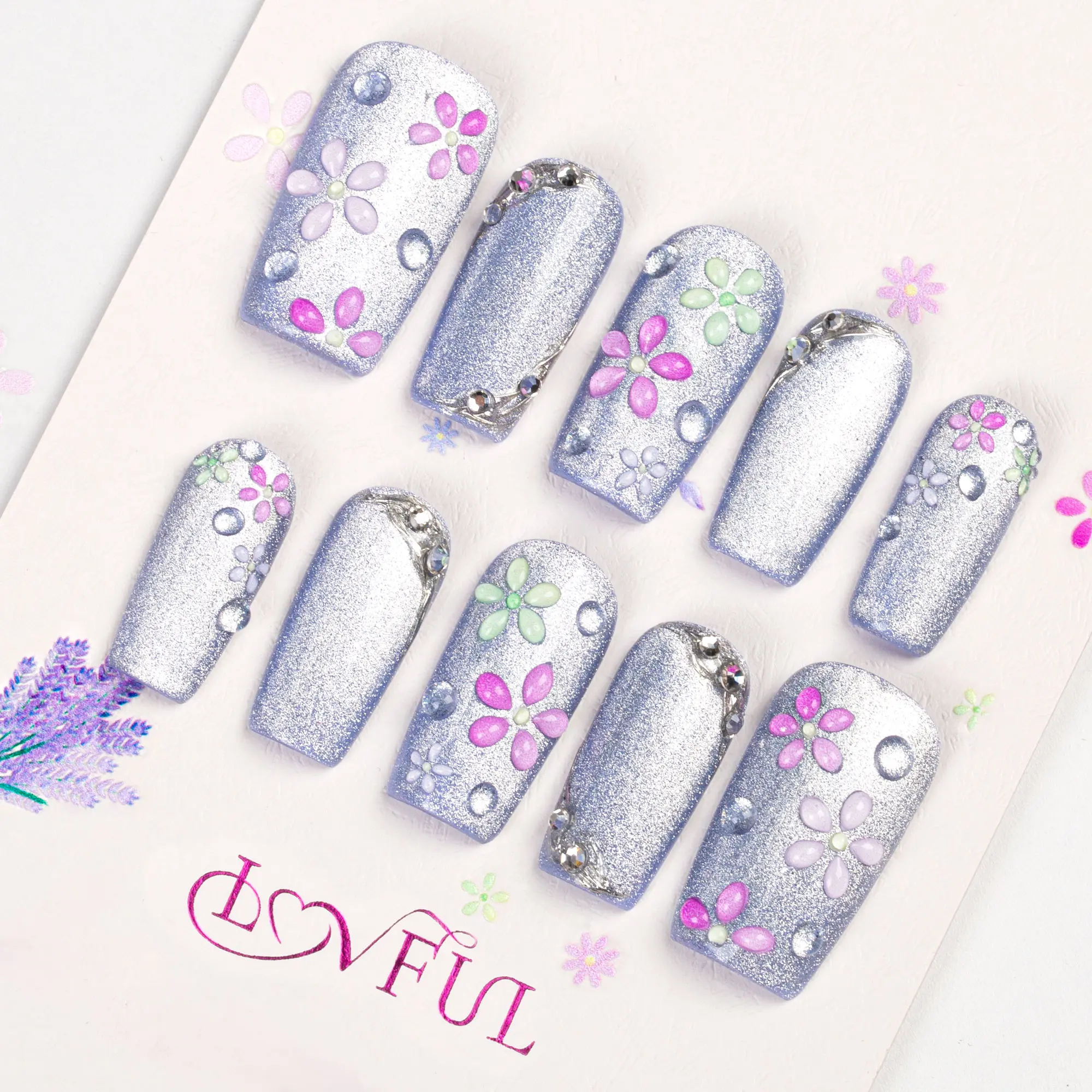 (No B3G1) Lovful SURPRISE DEAL 10Pcs Unique Design Handmade Acrylic Press on Nails Salon Quality Nails #DealsForYouDays