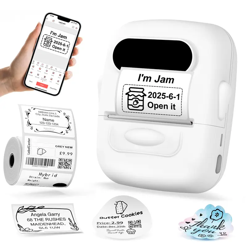 Marklife Label Printer, thermal printer, portable Bluetooth wireless printer, can print thank-you stickers, gift tags, and item labels, suitable as a Valentine's Day gift for family and partners, Super Bowl