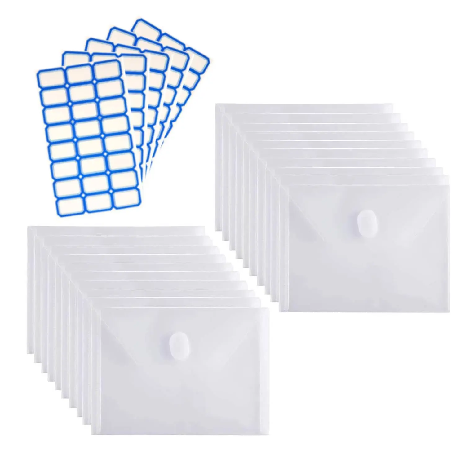 20 Pack Clear Plastic Cash Envelopes for Budgeting,Waterproof Budget Binder Wallet Set with 5 Paper Label,Mini Translucent Coupon Receipt Organizer with Snap Button,Halloween Christmas Party Fathersdaygift,Tools & Hardware