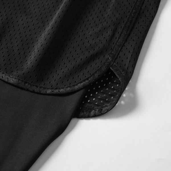 Men's Sports Two-Piece Set with Long-Sleeve Top & Breathable Mesh Shorts Quick-Dry Fabric Reflective Strips Drawstring Waistband for Enhanced Visibility fathersdaygift
