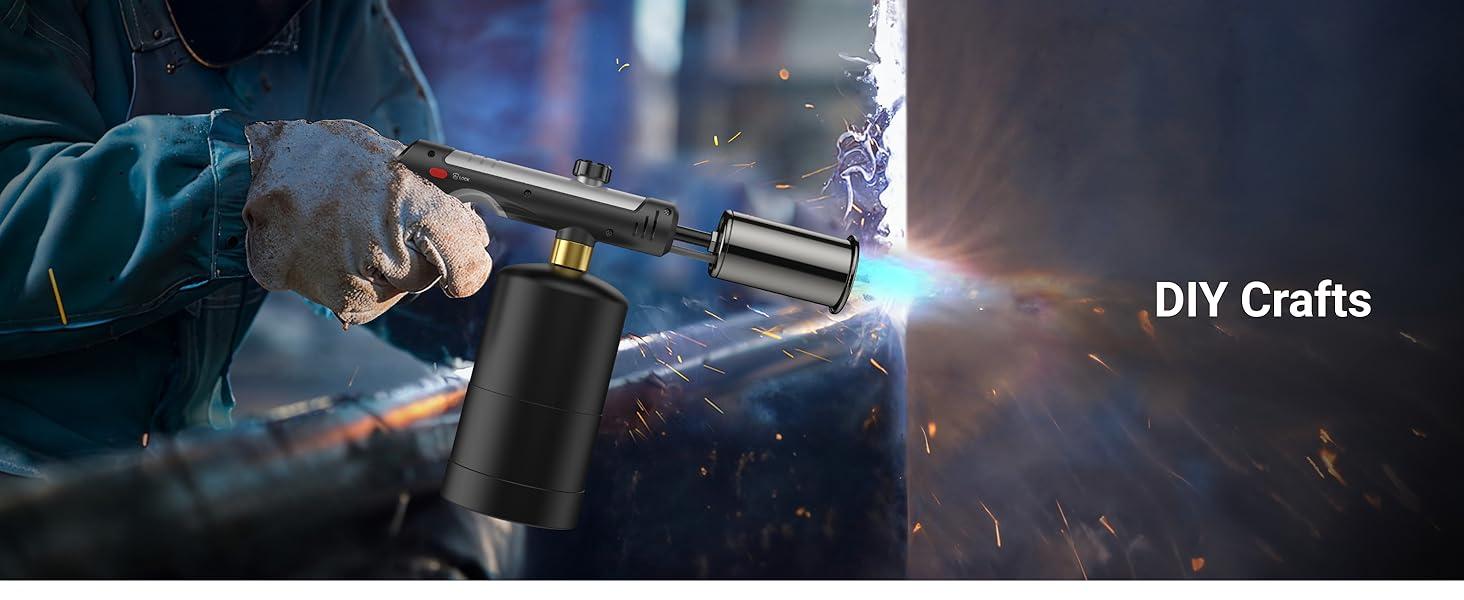 Sakerplus Propane Torch(Tank Not Included) for Searing & Grilling: Powerful Blow Torch with One-Touch Ignition and Adjustable Flame – Versatile Tool for BBQ and Fireplace