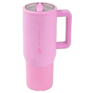 HydroJug Traveler Insulated Stainless Steel Tumbler 32oz / 40oz with Handle & Straw Lid, Double Wall Vacuum Reusable Travel Cup for Cold Drinks