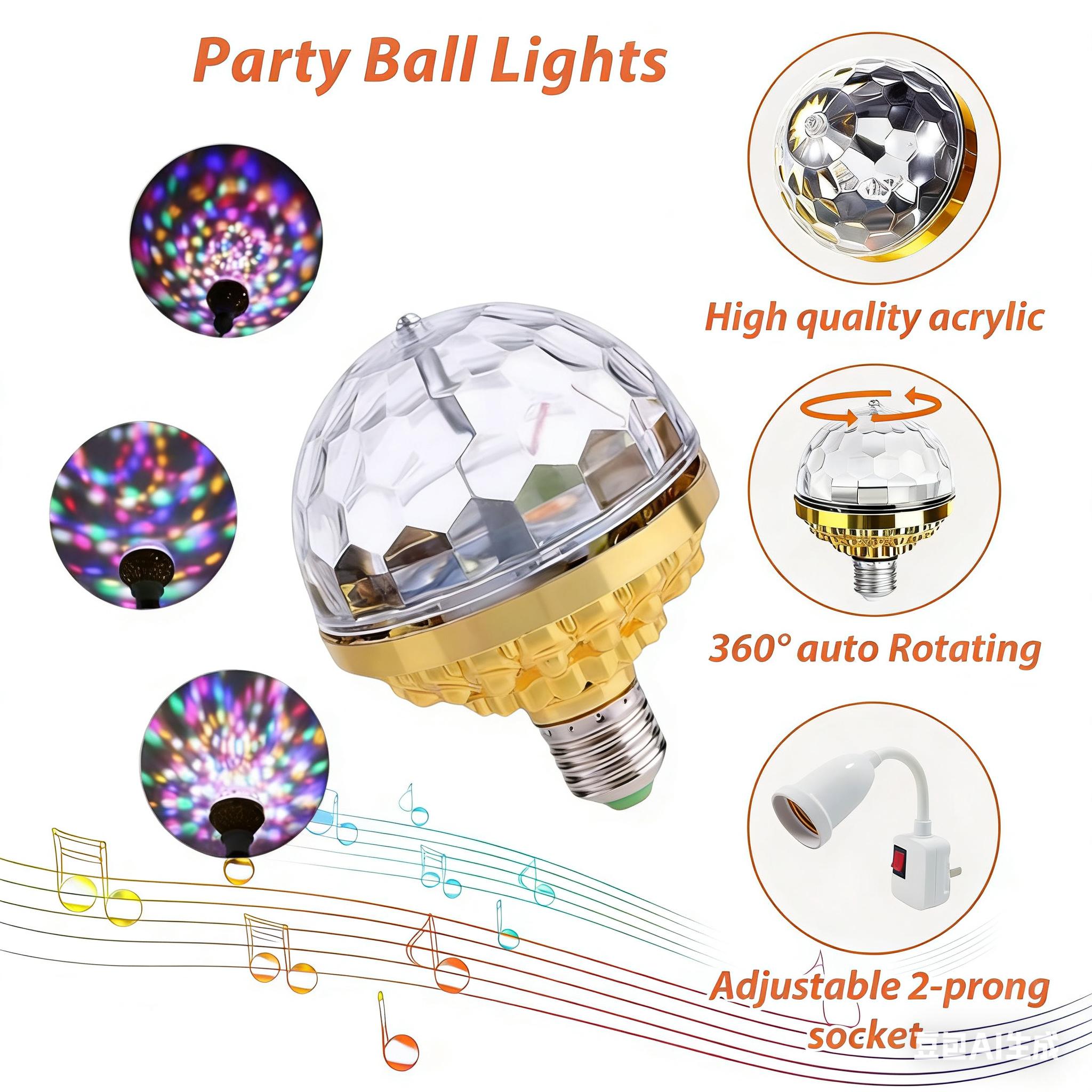 Lights Disco Ball Magic Ball Stage Light with Sockets Stage Decor Lights for Home Dance Christmas Party Lights Disco Ball Magic Ball Stage Light with Sockets Stage Decor Lights for Home Dance Christmas Party