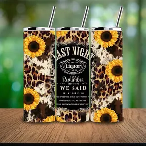 Sunflower About Last Night Tumbler