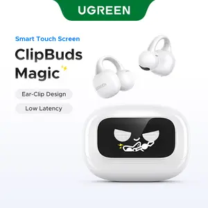 UGREEN S6 Magic Clip-on Design Wireless Earphones, Built-in Mic High-quality Sound Earbuds, with LCD Screen Display, 30H Long Playtime Touch Headphones-TikTokShopBlackFriday ,TikTokShopJumpstartSale